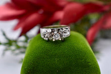 Load image into Gallery viewer, Antique Art Deco 10K White Gold Diamond Floral Retro Ring
