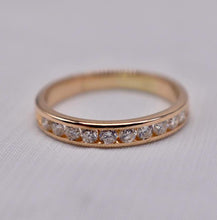 Load image into Gallery viewer, Vintage 14K Yellow Gold Channel Set 0.30cts Diamond Wedding Band

