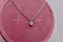 Load image into Gallery viewer, Tiffany &amp; Co Platinum Single Diamond Minimalist Necklace
