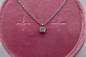 Tiffany & Co Platinum Single Diamond Minimalist Necklace