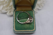 Load image into Gallery viewer, Vintage 18K White Gold Art Deco Dainty Hexagon Old European Cut Diamond Engagement Ring
