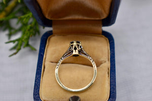 Vintage 14K Yellow Gold Edwardian Old European Cut Diamond Engagement Ring