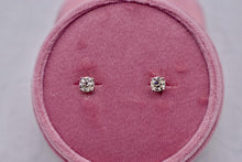 Load image into Gallery viewer, 14K White Gold Round Diamond Push Back Stud Earrings 0.80cts
