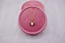 Load image into Gallery viewer, Beautiful Vintage 14K Yellow Gold Heart Shape Opal and Diamond Necklace
