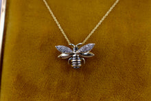 Load image into Gallery viewer, Vintage 10K Yellow Gold Solid Diamond Bumblebee Necklace
