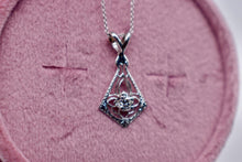 Load image into Gallery viewer, Vintage Art Deco Dainty 14K White Gold Filigree Diamond Necklace
