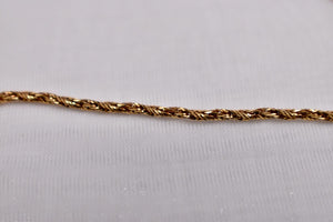 Vintage 18K Yellow Gold Heavy Weigh Solid Diamond Cut Rope Necklace