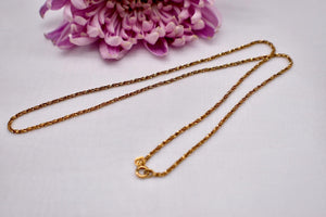 Vintage 18K Yellow Gold Heavy Weigh Solid Diamond Cut Rope Necklace