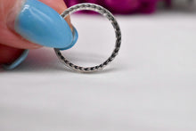 Load image into Gallery viewer, Vintage Art Deco 18K White Gold Eternity Old Mine Cut Diamond Floral Wedding Band
