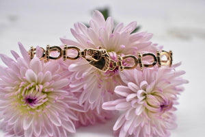 14K Yellow Gold Vintage Horseshoe Horse Link Bracelet