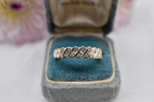 Load image into Gallery viewer, Vintage 14K Yellow Gold Fancy Two Row Swirl Diamond Band
