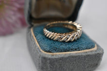 Load image into Gallery viewer, Vintage 14K Yellow Gold Fancy Two Row Swirl Diamond Band
