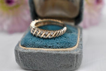 Load image into Gallery viewer, Vintage 14K Yellow Gold Fancy Two Row Swirl Diamond Band
