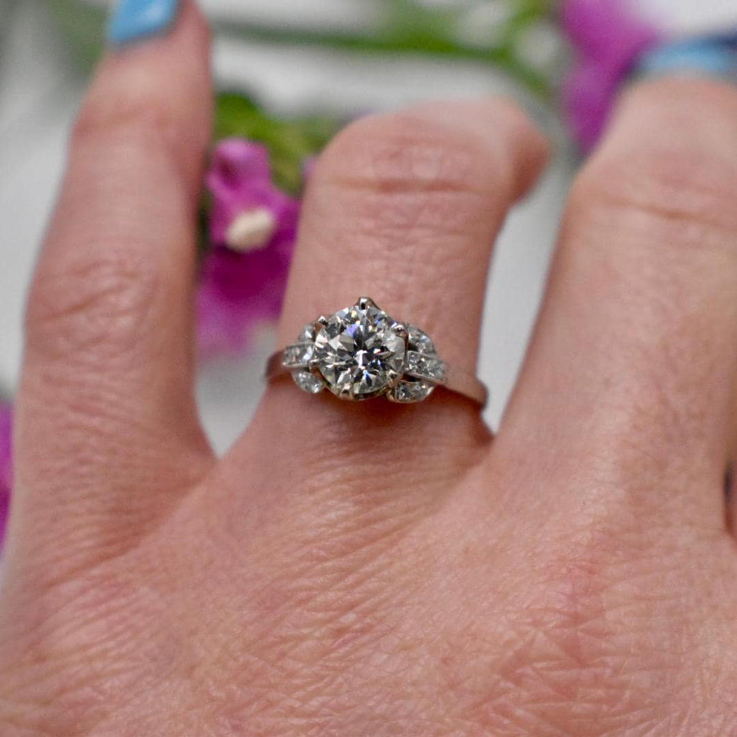 Reserved Listing for Three Items Platinum 1.20cts Old European Cut Diamond Ring, Art Deco Diamond Band, & Illusion Art Deco Diamond Ring