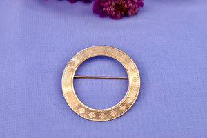 Tiffany & Co 14K Yellow Gold 1950s Vintage Fancy Circle Style Brooch