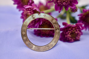 Tiffany & Co 14K Yellow Gold 1950s Vintage Fancy Circle Style Brooch
