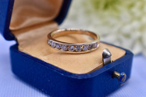 Vintage 14K Yellow Gold Channel Set Diamond Wedding Band