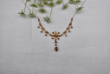 Load image into Gallery viewer, 14K Yellow Gold Victorian Pearl Rare Lavalier Y Shape Floral Necklace
