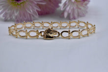 Load image into Gallery viewer, 14K Yellow Gold Vintage Horseshoe Horse Link Bracelet
