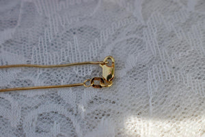 Vintage 14K Yellow Gold Solitaire Diamond Bezel Necklace