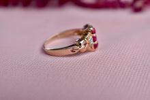 Load image into Gallery viewer, Antique Art Nouveau 14K Rose Gold Ruby and Diamond Ring
