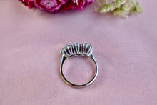 Load image into Gallery viewer, 18K White Gold Vintage Ruby &amp; Diamond Triple Halo Flower Ring
