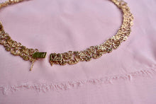 Load image into Gallery viewer, Rare 18K Rose Gold Retro 1950&#39;s Transitional Cut Diamond Floral Filigree Necklace
