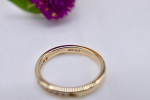 Vintage 14K Yellow Gold Channel Set 0.26cts Diamond Wedding Band