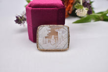 Load image into Gallery viewer, Vintage 12 Karat Solid Gold Rebecca At The Well Countryside Antique Cameo Brooch
