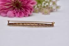 Load image into Gallery viewer, Vintage Victorian 14K Yellow Gold Sapphire &amp; Pearl Brooch/Pin
