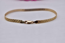 Load image into Gallery viewer, 14K Yellow Gold Vintage Flat Unique Interlocking Link Bracelet
