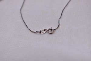 14K White Gold Vintage Diamond Double Heart Necklace