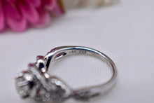 Load image into Gallery viewer, 14K White Gold Double Halo Twist Diamond Ring
