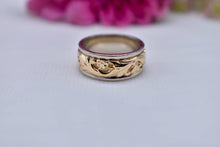 Load image into Gallery viewer, Art Deco 14K White and Yellow Gold ArtCarved Unique Floral Sculptural Band
