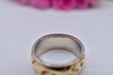 Load image into Gallery viewer, Art Deco 14K White and Yellow Gold ArtCarved Unique Floral Sculptural Band
