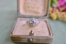 Load image into Gallery viewer, Art Deco Platinum Old European Cut Mazer 0.68cts Diamond Engagement Ring
