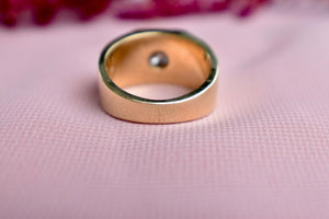 Vintage 14K Yellow Gold Unique Heavy 1.00cts Men's Single Diamond Ring