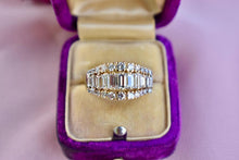 Load image into Gallery viewer, Vintage 14K Yellow Gold Three Row Baguette &amp; Diamond 1.70cts Anniversary Band
