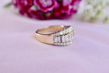 Load image into Gallery viewer, Vintage 14K Yellow Gold Three Row Baguette &amp; Diamond 1.70cts Anniversary Band
