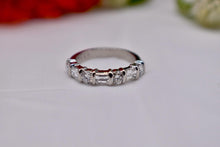 Load image into Gallery viewer, Platinum Unique 1.50cts Round &amp; Emerald Cut Bar Channel Diamond Band
