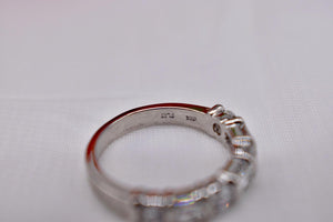 Platinum Unique 1.50cts Round & Emerald Cut Bar Channel Diamond Band