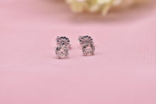 Load image into Gallery viewer, 14K White Gold Round Diamond Push Back Stud Earrings 0.90cts
