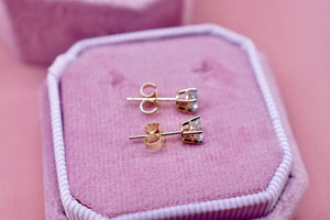 14K Yellow Gold Round Diamond Push Back Stud Earrings 0.56cts