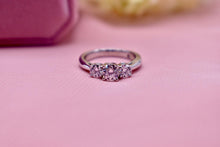 Load image into Gallery viewer, The Leo Vintage 14K White Gold 1.04cts Three Stone Round Brilliant Cut Diamond Ring
