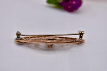 Load image into Gallery viewer, Antique 10K Rose Gold Seed Pearl and Old Mine Cut Diamond Floral Pin/Brooch
