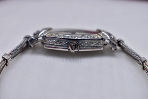 Antique Art Deco Platinum Diamond 17 Jewels Raelon Wrist Watch
