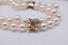 Load image into Gallery viewer, 14K Yellow Gold Vintage Double Pearl &amp; Gold Accent Bracelet
