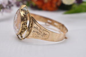 Vintage 12 Karat Solid Gold Rebecca At The Well Countryside Antique Cameo Bracelet