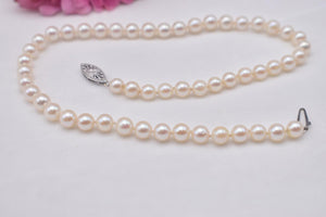 Vintage 14K White Gold 14.5 Inch Fresh Water White Pearl Choker Necklace Strand