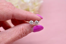 Load image into Gallery viewer, 14K White Gold Round Diamond Push Back Stud Earrings 0.90cts

